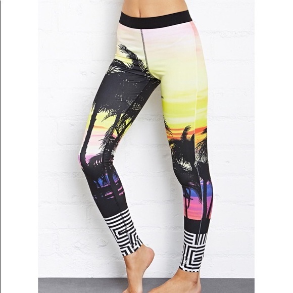 Forever 21 Pants - Forever 21 | Tropical Workout Leggings